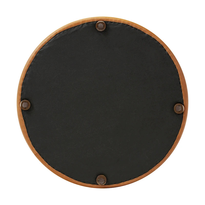 Pouf en cuir pleine fleur italien véritable Ottoman
