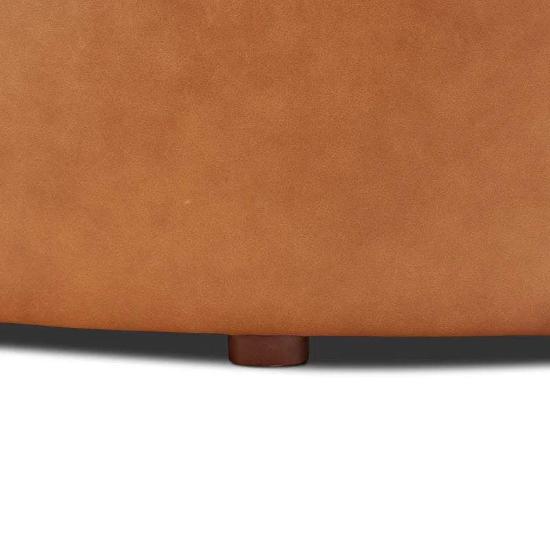 Pouf en cuir pleine fleur italien véritable Ottoman