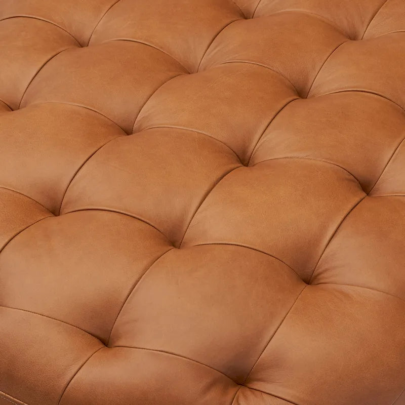 Pouf en cuir pleine fleur italien véritable Ottoman