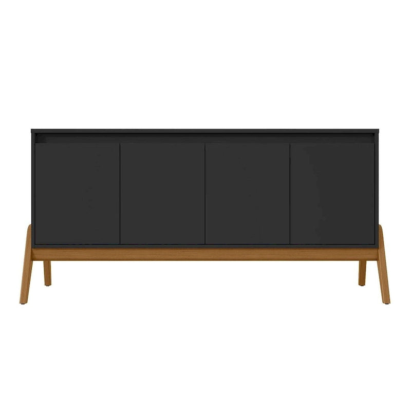 Buffet Mid-Century Modern avec portes à fermeture douce et pieds en bois