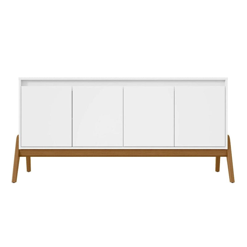 Buffet Mid-Century Modern avec portes à fermeture douce et pieds en bois