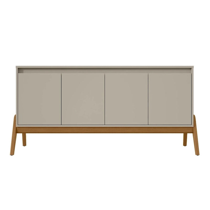 Buffet Mid-Century Modern avec portes à fermeture douce et pieds en bois