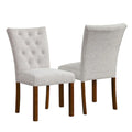 Chaise de salle à manger capitonnée avec pieds en bois marron clair