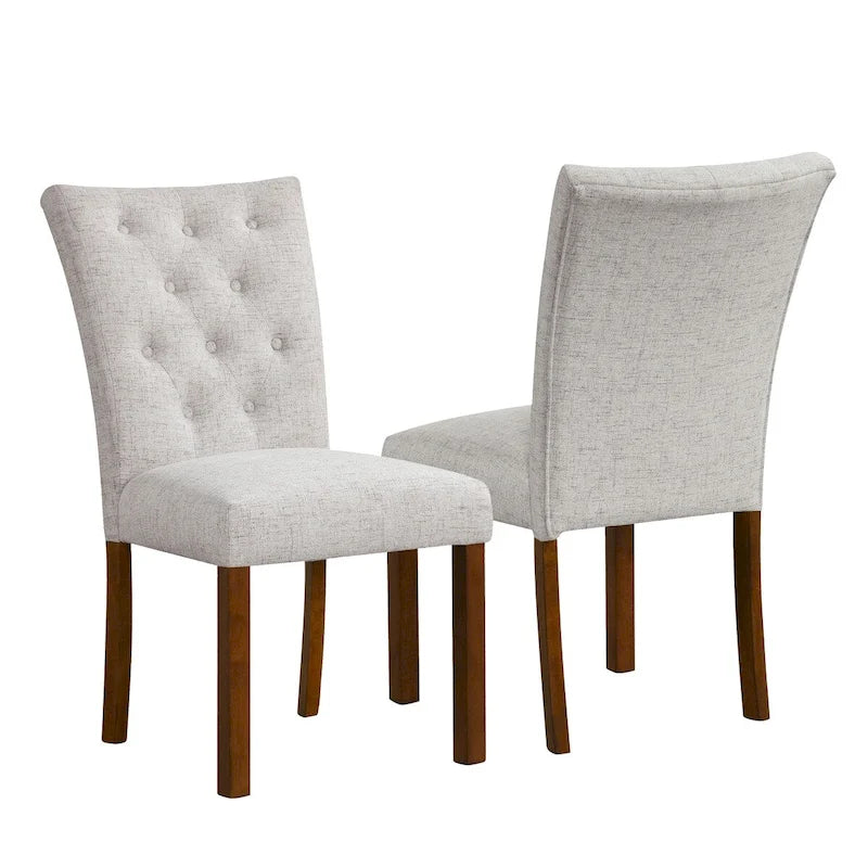 Chaise de salle à manger capitonnée avec pieds en bois marron clair
