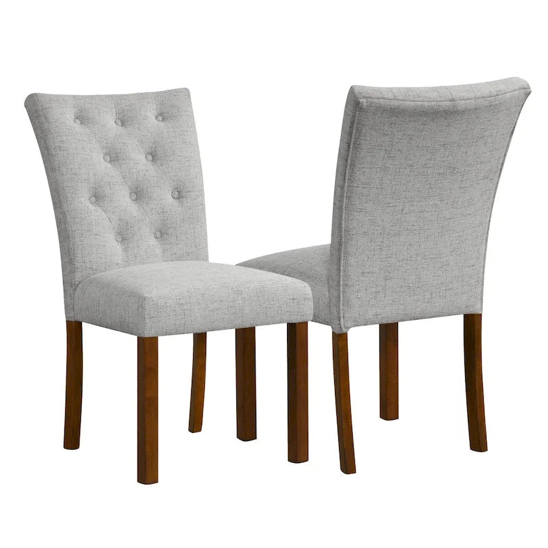Chaise de salle à manger capitonnée avec pieds en bois marron clair