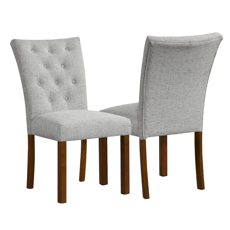 Chaise de salle à manger capitonnée avec pieds en bois marron clair