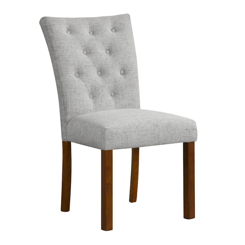 Chaise de salle à manger capitonnée avec pieds en bois marron clair
