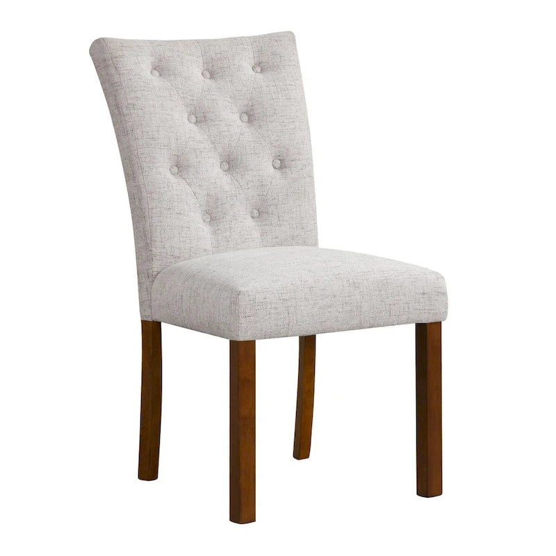Chaise de salle à manger capitonnée avec pieds en bois marron clair