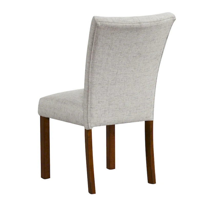 Chaise de salle à manger capitonnée avec pieds en bois marron clair