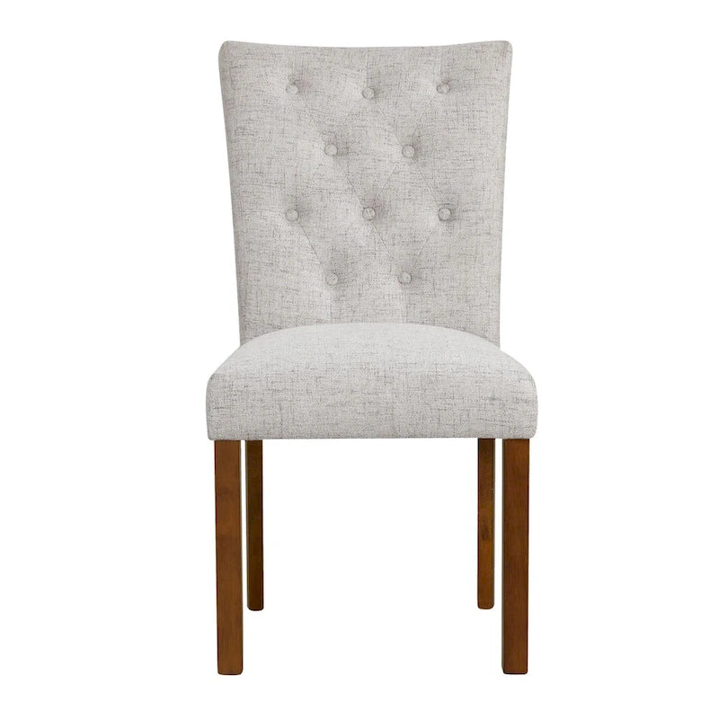 Chaise de salle à manger capitonnée avec pieds en bois marron clair