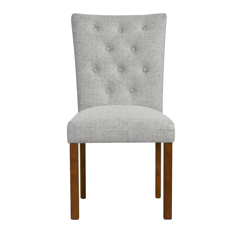 Chaise de salle à manger capitonnée avec pieds en bois marron clair