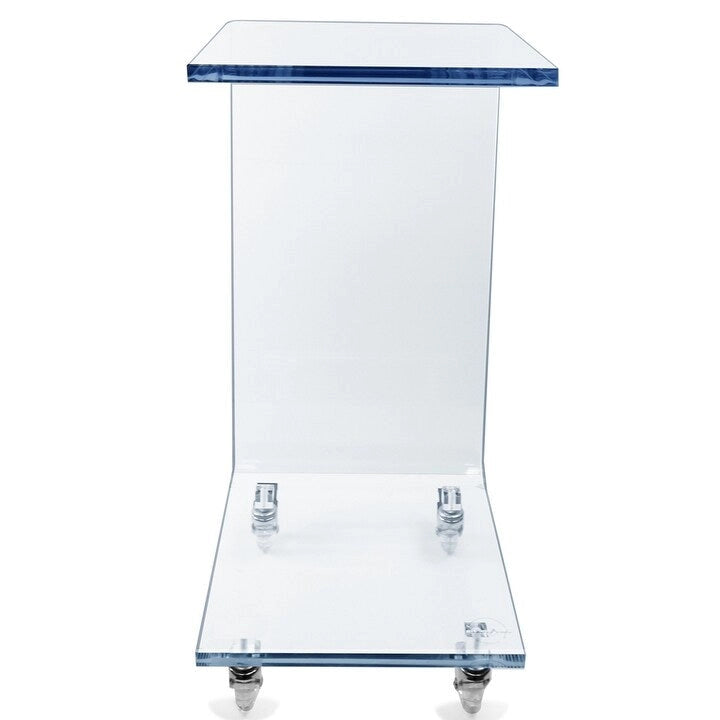 Table d'appoint moderne en acrylique avec roulettes