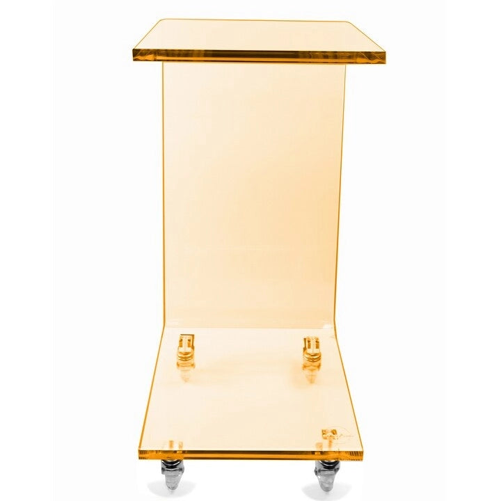 Table d'appoint moderne en acrylique avec roulettes