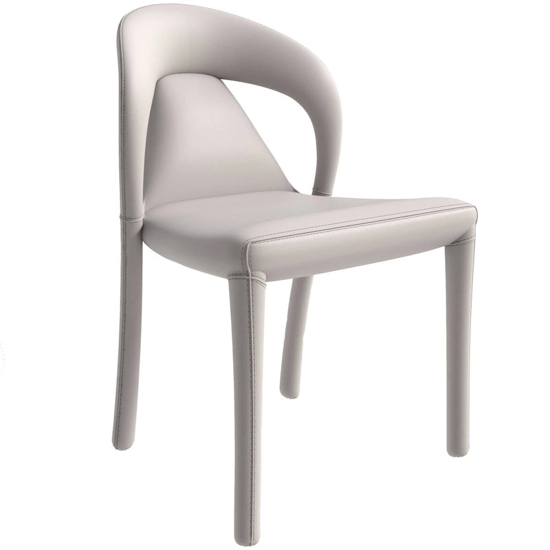 Chaise de salle à manger moderne en similicuir rembourré avec pieds en acier