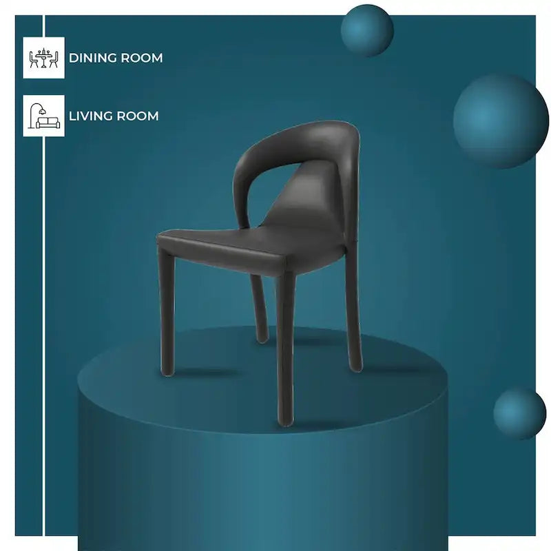Chaise de salle à manger moderne en similicuir rembourré avec pieds en acier