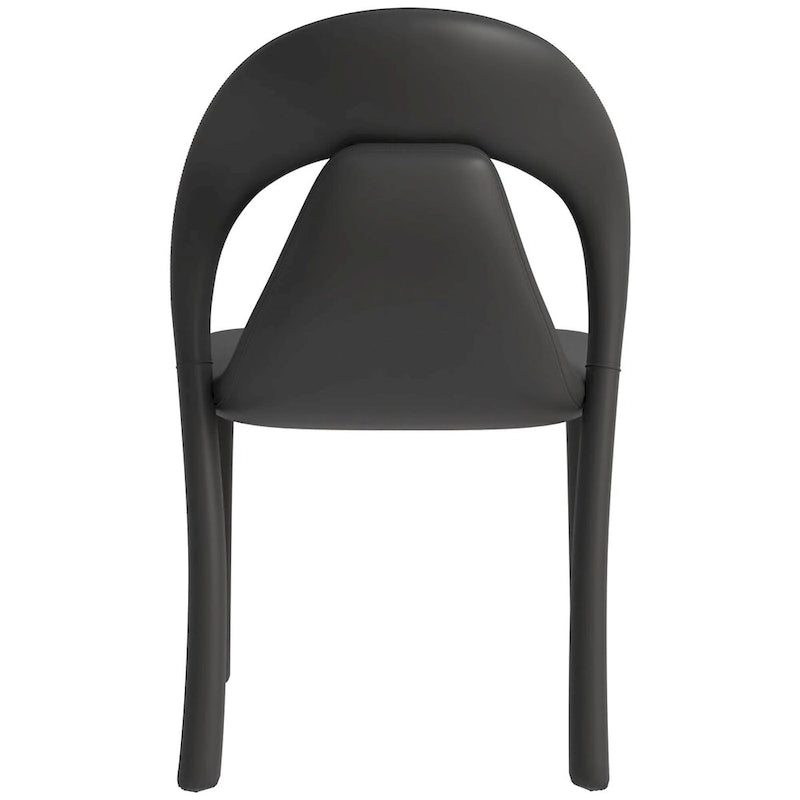 Chaise de salle à manger moderne en similicuir rembourré avec pieds en acier