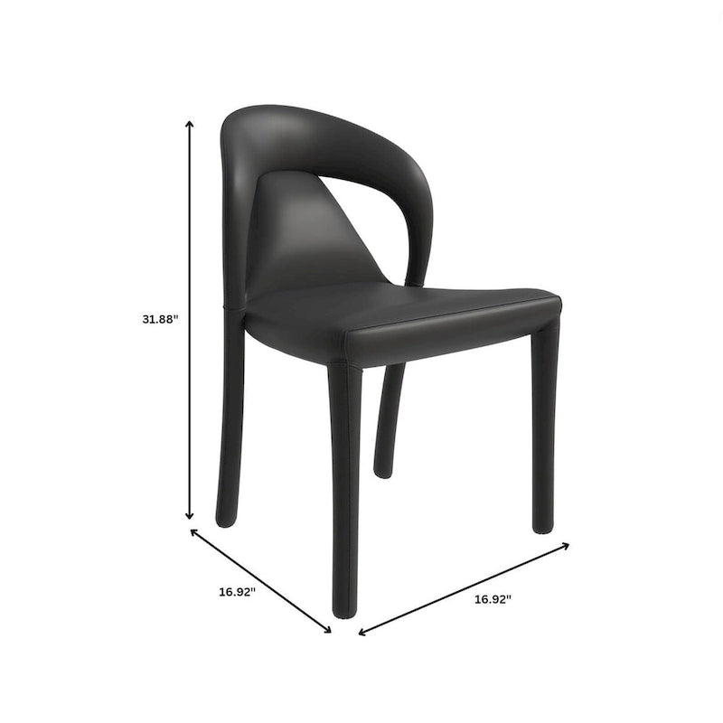 Chaise de salle à manger moderne en similicuir rembourré avec pieds en acier