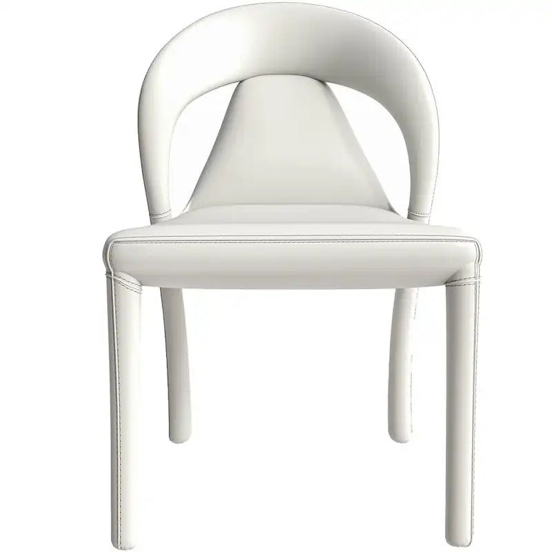 Chaise de salle à manger moderne en similicuir rembourré avec pieds en acier