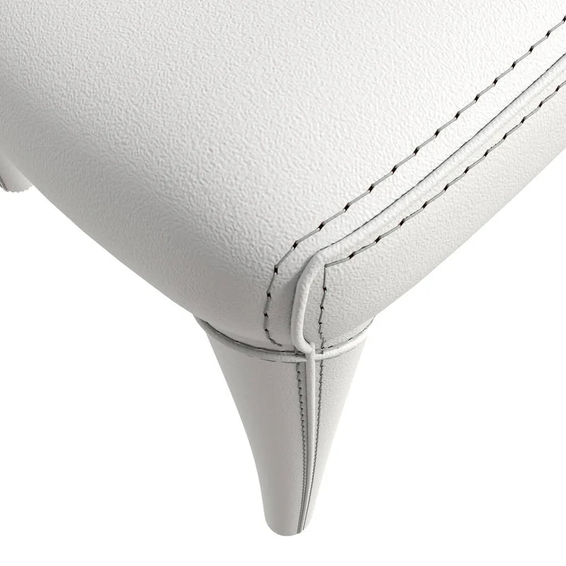 Chaise de salle à manger moderne en similicuir rembourré avec pieds en acier