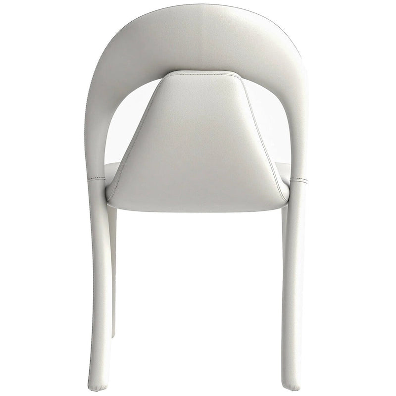 Chaise de salle à manger moderne en similicuir rembourré avec pieds en acier