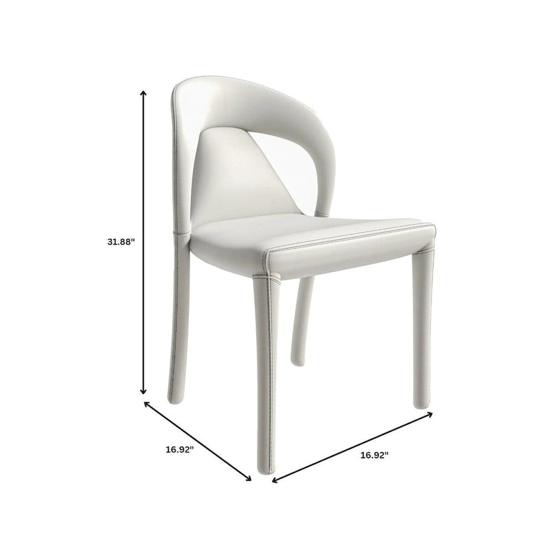 Chaise de salle à manger moderne en similicuir rembourré avec pieds en acier