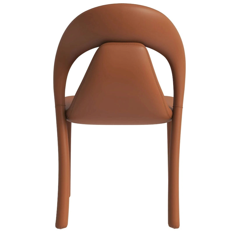 Chaise de salle à manger moderne en similicuir rembourré avec pieds en acier