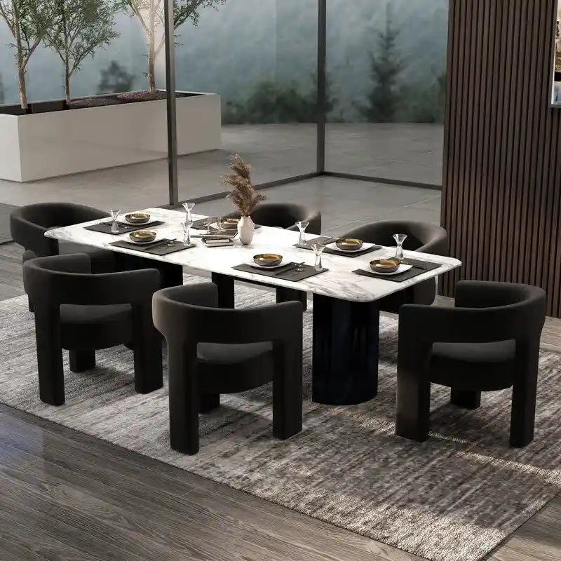 Chaise de salle à manger d'appoint en velours capitonnée, dossier ajouré, avec accoudoirs