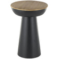 Table d'appoint ou bout de canapé faite main en métal avec plateau en bois brun