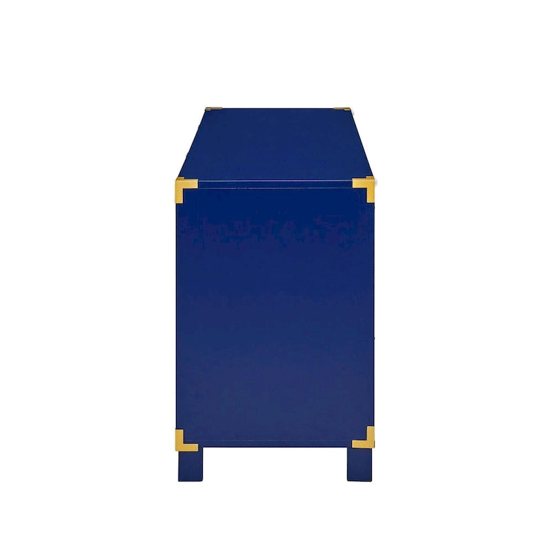 Meuble TV/console média bleu marine Mid-Century Modern avec rangements