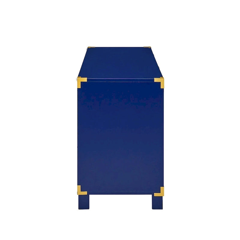 Meuble TV/console média bleu marine Mid-Century Modern avec rangements